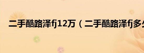 二手酷路泽fj12万（二手酷路泽fj多少钱）