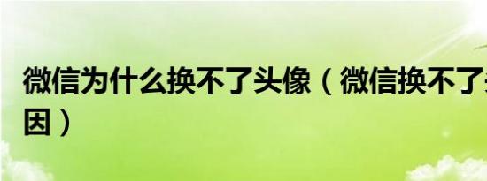 微信为什么换不了头像（微信换不了头像的原因）