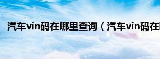 汽车vin码在哪里查询（汽车vin码在哪里）