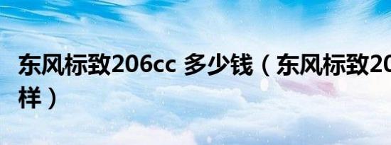 东风标致206cc 多少钱（东风标致206cc怎么样）