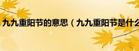 九九重阳节的意思（九九重阳节是什么意思）