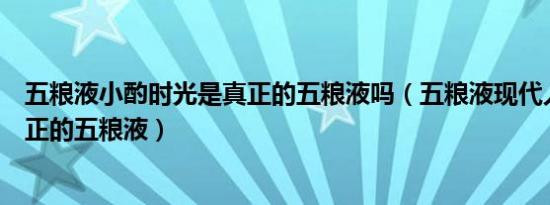 五粮液小酌时光是真正的五粮液吗（五粮液现代人是不是真正的五粮液）