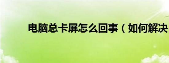 电脑总卡屏怎么回事（如何解决）