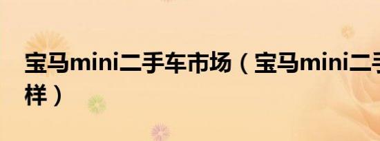 宝马mini二手车市场（宝马mini二手车怎么样）