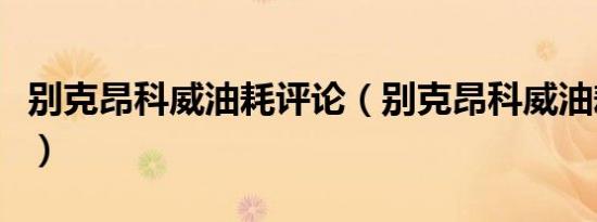 别克昂科威油耗评论（别克昂科威油耗有多高）