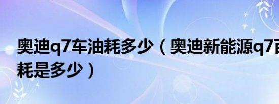 奥迪q7车油耗多少（奥迪新能源q7百公里油耗是多少）