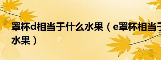 罩杯d相当于什么水果（e罩杯相当于多大的水果）