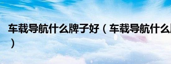 车载导航什么牌子好（车载导航什么牌子的好）