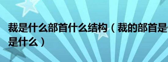 裁是什么部首什么结构（裁的部首是什么结构是什么）