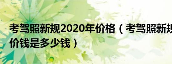 考驾照新规2020年价格（考驾照新规定2019价钱是多少钱）