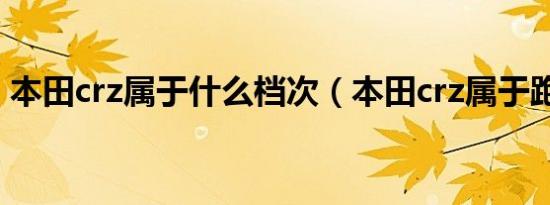 本田crz属于什么档次（本田crz属于跑车吗）