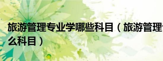 旅游管理专业学哪些科目（旅游管理专业学什么科目）