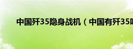 中国歼35隐身战机（中国有歼35吗）