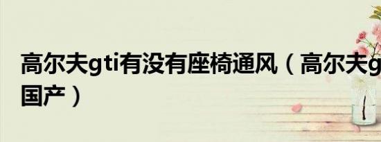 高尔夫gti有没有座椅通风（高尔夫gti有没有国产）