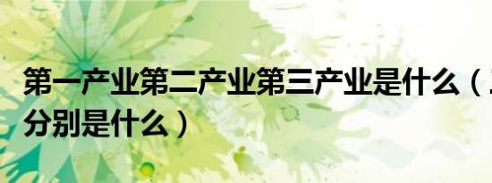 第一产业第二产业第三产业是什么（三个产业分别是什么）