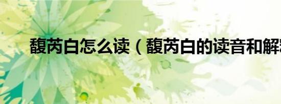馥芮白怎么读（馥芮白的读音和解释）