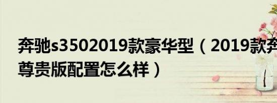 奔驰s3502019款豪华型（2019款奔驰s350尊贵版配置怎么样）