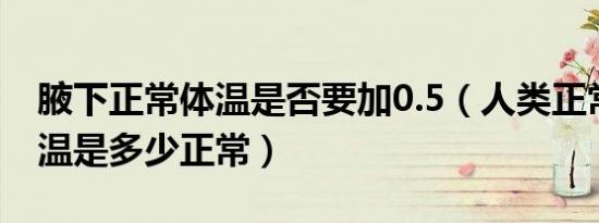 腋下正常体温是否要加0.5（人类正常腋下体温是多少正常）