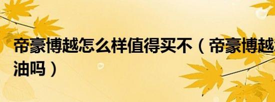 帝豪博越怎么样值得买不（帝豪博越怎么样费油吗）