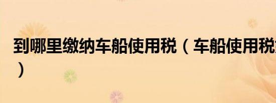 到哪里缴纳车船使用税（车船使用税如何缴纳）