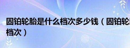 固铂轮胎是什么档次多少钱（固铂轮胎是什么档次）