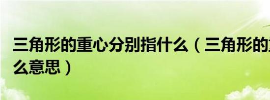 三角形的重心分别指什么（三角形的重心是什么意思）