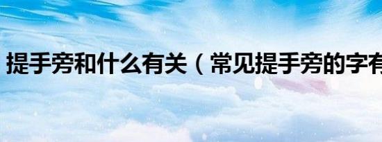 提手旁和什么有关（常见提手旁的字有什么）