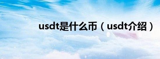 usdt是什么币（usdt介绍）