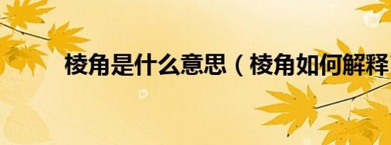 棱角是什么意思（棱角如何解释）