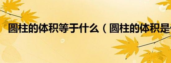圆柱的体积等于什么（圆柱的体积是什么）