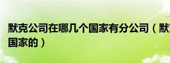默克公司在哪几个国家有分公司（默克是哪个国家的）
