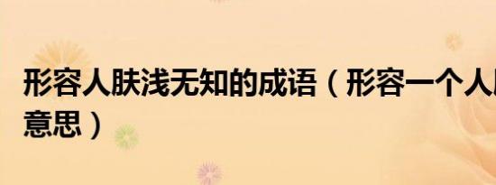 形容人肤浅无知的成语（形容一个人肤浅什么意思）