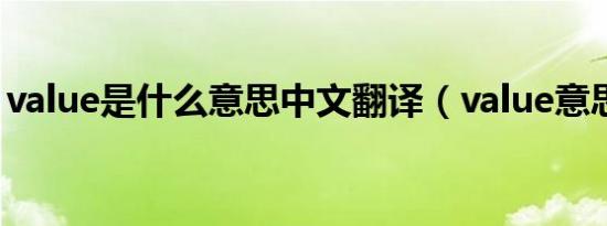 value是什么意思中文翻译（value意思介绍）