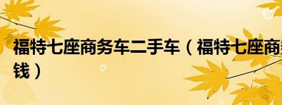 福特七座商务车二手车（福特七座商务车多少钱）