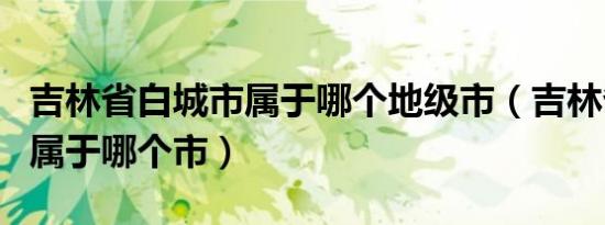 吉林省白城市属于哪个地级市（吉林省白城市属于哪个市）