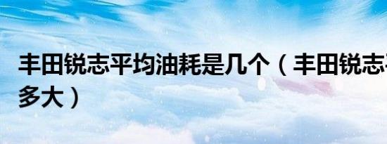 丰田锐志平均油耗是几个（丰田锐志平均油耗多大）