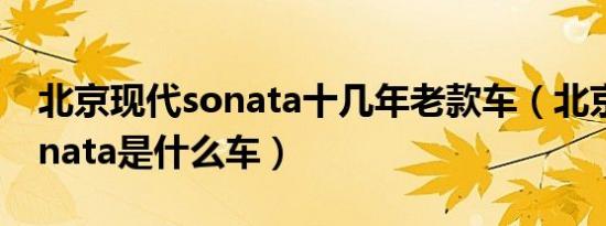 北京现代sonata十几年老款车（北京现代sonata是什么车）