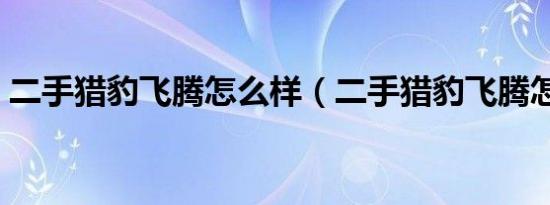 二手猎豹飞腾怎么样（二手猎豹飞腾怎么样）