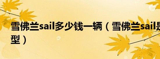 雪佛兰sail多少钱一辆（雪佛兰sail是什么车型）