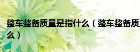 整车整备质量是指什么（整车整备质量是指什么）