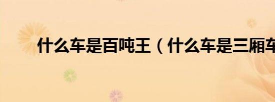 什么车是百吨王（什么车是三厢车）