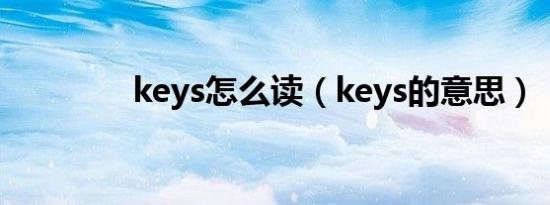 keys怎么读（keys的意思）