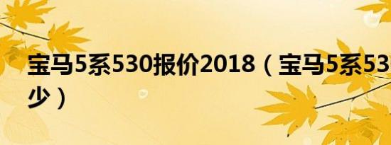 宝马5系530报价2018（宝马5系530报价多少）