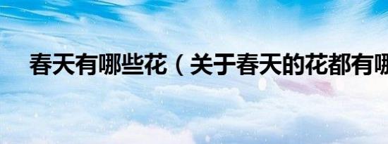春天有哪些花（关于春天的花都有哪些）