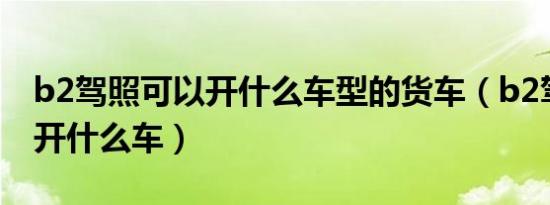 b2驾照可以开什么车型的货车（b2驾照可以开什么车）