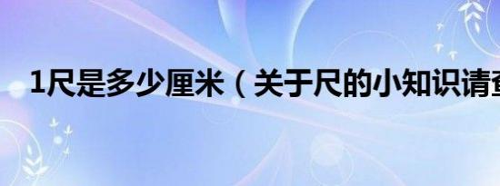 1尺是多少厘米（关于尺的小知识请查收）