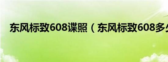 东风标致608谍照（东风标致608多少钱）