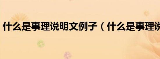 什么是事理说明文例子（什么是事理说明文）