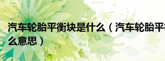 汽车轮胎平衡块是什么（汽车轮胎平衡块是什么意思）