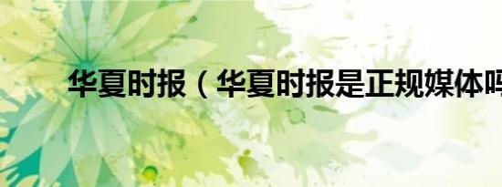 华夏时报（华夏时报是正规媒体吗）